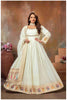 Off-white Anarkali Gown with Gujarati Motif Embroidery