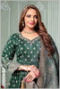 Emerald Green Anarkali with Antique Gold Brocade Dupatta