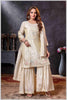 Off-White Plazo Set with Pastel Floral & Mirror Embroidery