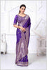 Majestic Purple Crepe Silk Saree with Rich Zari Work and Stitched Blouse