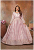 Baby Pink Silk Anarkali Gown with Intricate Embroidery