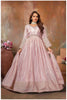 Baby Pink Silk Anarkali Gown with Intricate Embroidery