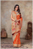 Rust Tissue Saree with Hand Embroidered Border