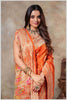 Rust Tissue Saree with Hand Embroidered Border