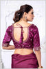 Regal Wine Zari Woven Silk Saree with Stitched Designer Blouse.