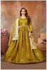 Mehendi Anarkali with Gold Weave Dupatta
