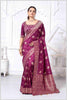 Majestic Wine Crepe Silk Saree With Zari Woven Saree