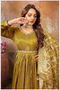 Mehendi Anarkali with Gold Weave Dupatta