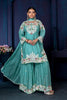 Chinon Embroidered Kurta Palazzo Set with Dupatta