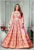Peach Pink Woven Anarkali with Contrasting Silk Dupatta