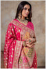 Pink Silk Saree with Mirror Border & Patched Pallu