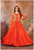 Ethereal Elegance in Rust with a Touch of Royal bandhej jacket