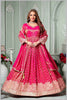 Radiate Grace in This Timeless Pink Tissue Silk Anarkali Gown