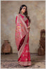 Pink Tissue Saree with Hand Embroidered Border
