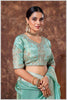 Zari Elegance in Dusty Blue Majesty Tissue Saree With Blouse.
