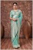 Zari Elegance in Dusty Blue Majesty Tissue Saree With Blouse.
