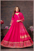 Pink Anarkali Gown with Traditional Bandhej Dupatta