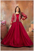 Ethereal Elegance in Ivory with a Touch of Royal Red