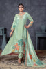 Champagne Gold Floral Embroidered Kurta Set with Printed Dupatta