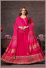 Pink Anarkali Gown with Traditional Bandhej Dupatta