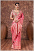 Peach Banarasi Saree with Intricate Zari Weaving