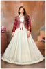 Ethereal Elegance in white with a Touch of Royal red