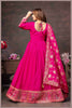 Rani Pink Anarkali Gown with Heavy Dupatta
