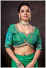 Elegant Green Banarasi Silk Saree with Floral Zari Weaving & Designer Blouse