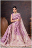 Grace in Bloom: Lavender Tissue Saree with Woven Floral Vines
