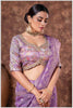 Bluish Purple Banarasi Saree with Intricate Zari Weaving
