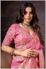 Elegant Pink Designer Tissue Saree with Embellished Blouse.