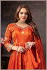 Rust Anarkali with Zari Floral Dupatta