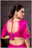Vibrant Rani Pink Zari Banarasi Silk Saree with Embroidered Stitched Blouse