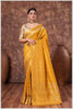 Mustard Banarasi Saree with Intricate Zari Weaving
