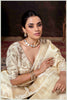 Elegant Off White Designer Tissue Saree with Embellished Blouse.