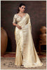 Elegant Off White Designer Tissue Saree with Embellished Blouse.