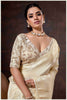 Elegant Off White Designer Tissue Saree with Embellished Blouse.
