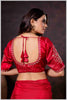 Vibrant Red Zari Banarasi Silk Saree with Embroidered Stitched Blouse
