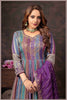 Royal Purple Multicolor Georgette Gown with Zari Embroidered Dupatta