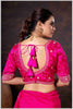 Regal Dark Pink Zari Woven Silk Saree with Stitched Designer Blouse.