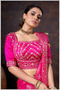 Regal Dark Pink Zari Woven Silk Saree with Stitched Designer Blouse.