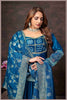 Teal Blue Anarkali Gown with Heavy Dupatta