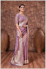 Zari Elegance in Lavender Tissue Saree With Work Blouse.