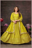 Radiant Chartreuse Anarkali with Mirror Work