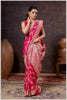 Grace in Bloom: Dark Pink Tissue Saree with Woven Floral Vines