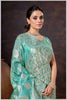 Aqua Elegance: Tissue Silk Saree with Gold Zari Woven Details