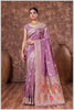 Magenta Tissue Saree with Hand Embroidered Border