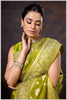 Mahendi Elegance: Tissue Silk Saree with Gold Zari Woven Details