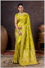 Grace in Bloom: Yellow Tissue Saree with Woven Floral Vines