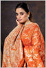 Grace in Bloom: Rust Orange Tissue Saree with Woven Floral Vines